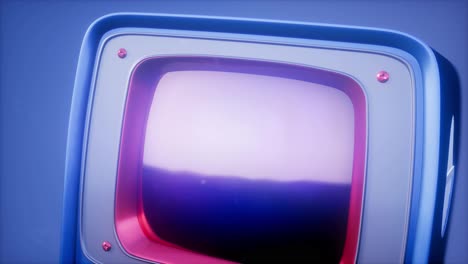 retro-tv-on-blue-sky-background-with-light